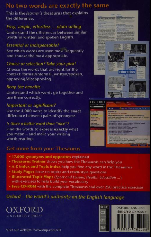 کتاب Oxford Learner’s Thesaurus - تصویر 2